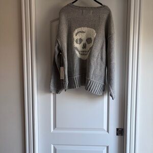 Vintage Havana skull Heather Grey Center Seam Crewneck Sweater
